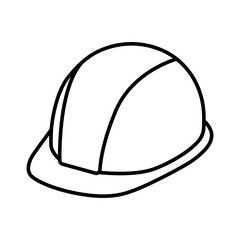 Construction safety helmet icon. Simple outline style. Hard hat, worker cap, protect and safe concept. Thin line vector illustration design isolated on white background. EPS 10.