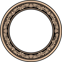 classic style circle engraving frame vector design
