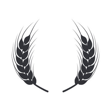recommend clip art: Wheat, oat, rye or barley silhouette. Cereal plant border, agricultural frame with black spikelets. Banner for design beer, bread, flour packaging.
