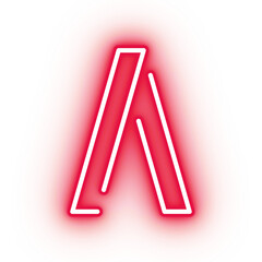 Neon alphabet A icon, glowing icon, glowing alphabet icon, glowing A, glowing letter, neon letter