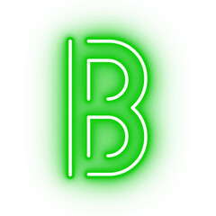 Neon alphabet B icon, glowing icon, glowing alphabet icon, glowing B, glowing letter, neon letter