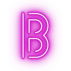 Neon alphabet B icon, glowing icon, glowing alphabet icon, glowing B, glowing letter, neon letter