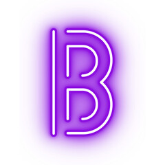 Neon alphabet B icon, glowing icon, glowing alphabet icon, glowing B, glowing letter, neon letter