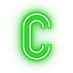 Fototapeta premium Neon alphabet C icon, glowing icon, glowing alphabet icon, glowing C, glowing letter, neon letter