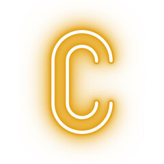 Neon alphabet C icon, glowing icon, glowing alphabet icon, glowing C, glowing letter, neon letter