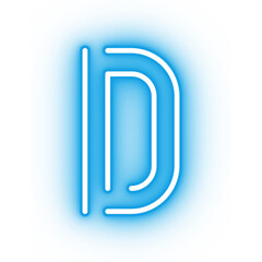 Neon alphabet D icon, glowing icon, glowing alphabet icon, glowing D, glowing letter, neon letter