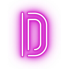 Obraz premium Neon alphabet D icon, glowing icon, glowing alphabet icon, glowing D, glowing letter, neon letter