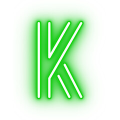 Neon alphabet K icon, glowing icon, glowing alphabet icon, glowing K, glowing letter, neon letter