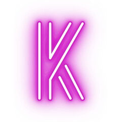 Neon alphabet K icon, glowing icon, glowing alphabet icon, glowing K, glowing letter, neon letter