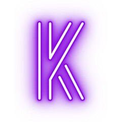 Neon alphabet K icon, glowing icon, glowing alphabet icon, glowing K, glowing letter, neon letter