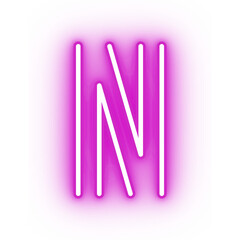 Neon alphabet N icon, glowing icon, glowing alphabet icon, glowing N, glowing letter, neon letter