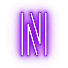 Neon alphabet N icon, glowing icon, glowing alphabet icon, glowing N, glowing letter, neon letter