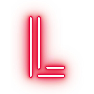 Neon alphabet L icon, glowing icon, glowing alphabet icon, glowing L, glowing letter, neon letter