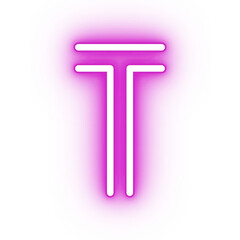 Neon alphabet T icon, glowing icon, glowing alphabet icon, glowing T, glowing letter, neon letter