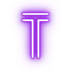 Neon alphabet T icon, glowing icon, glowing alphabet icon, glowing T, glowing letter, neon letter