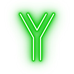 Neon alphabet Y icon, glowing icon, glowing alphabet icon, glowing Y, glowing letter, neon letter