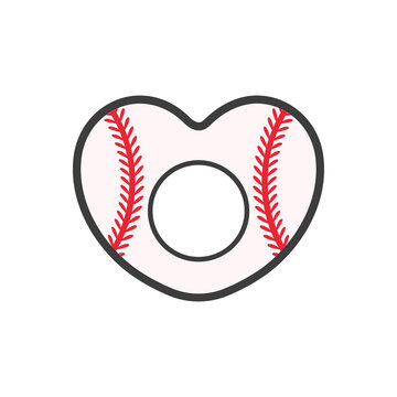 Vector sports monogram. Baseball ball text box Leave a place for the team name text.