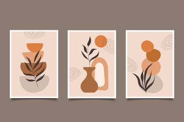 Abstract hand draw organic shapes covers