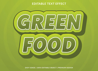 green food editable text effect template use for business logo and brand