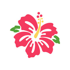 Pink hibiscus flower vector Isolated on white background © anuwat