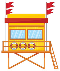 Beach lifeguard tower isolated