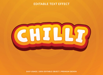 chilli editable text effect template use for business logo and brand