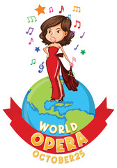 World Opera Day Banner Concept Vector