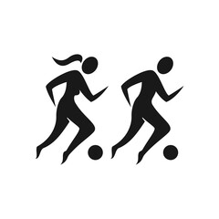person running with the ball icon vector stock illustration