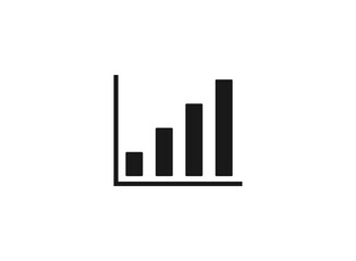 growing graph, bar chart, Flat icon isolated on the white background, flat design vector illustration.