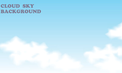 Naklejka na ściany i meble Illustration abstract background with white cloud and blue sky for copy space and template