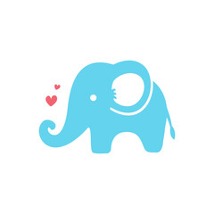 Mother and son elephants walk with their trunks and tails together. Mother's day love ideas.