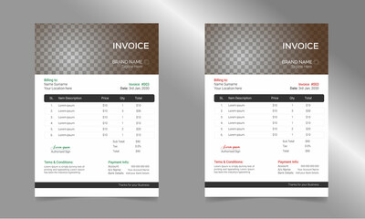 Elegant Invoice template vector design, Corporate Invoice Design Template, template