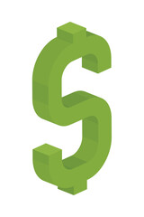 dollar money isometric icon