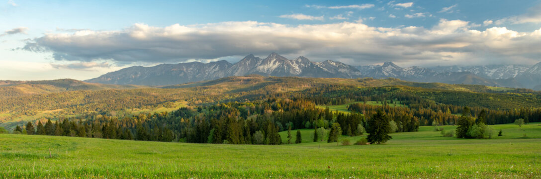 Beautiful spring landscape of Tatra mountains