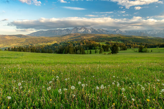 Beautiful spring landscape of Tatra mountains