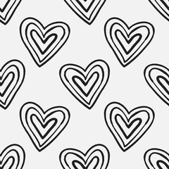 Obraz na płótnie Canvas Abstract seamless vector pattern of love hearts. Design for use background Textile all over fabric print wrapping paper and others. Repeating texture surface pattern easy edit and customizable