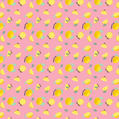 seamless pattern with lemons, vector illustration