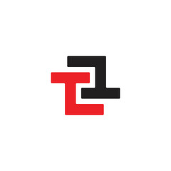 letter tt simple linked colorful geometric logo vector