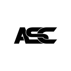 ASC letter monogram logo design vector - obrazy, fototapety, plakaty