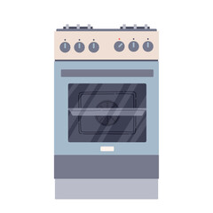 Kitchen stove gas oven flat design style vector