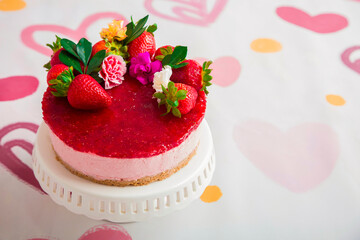Strawberry cheesecake international Peruvian dessert
