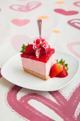 Strawberry cheesecake international Peruvian dessert