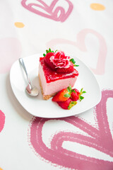 Strawberry cheesecake international Peruvian dessert