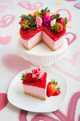 Strawberry cheesecake international Peruvian dessert
