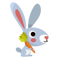 Cute Animal Vector illustration.Fun zoo. Illustration of cute rabbit, bunny, rabbit.