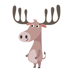 Cute Animal Vector illustration. Fun zoo. Illustration of cute Deer