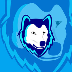 illustration head wolf logo esport	