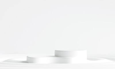 white podium display for product presentation. 3d illustration