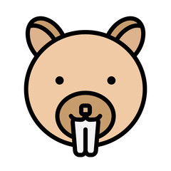 Beaver Face Icon
