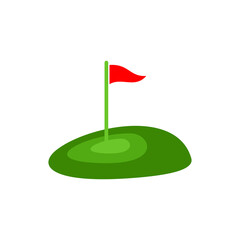 green golf course with flag vector stock illustration